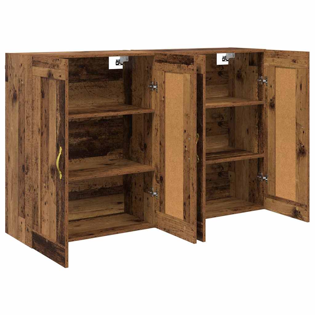Mobile a muro 2 pcs Legno vecchio 69,5 x 34 x 90 cm