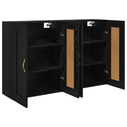 Mobile a muro 2 pcs Rovere Nero 69,5 x 34 x 90 cm