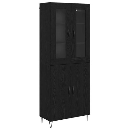 Credenza Rovere Bianco e Nero 69,5 x 34 x 180 cm