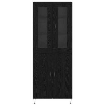 Credenza Rovere Bianco e Nero 69,5 x 34 x 180 cm