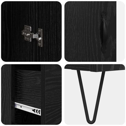 Credenza Rovere Nero 69,5 x 34 x 90 cm Legno multistrato