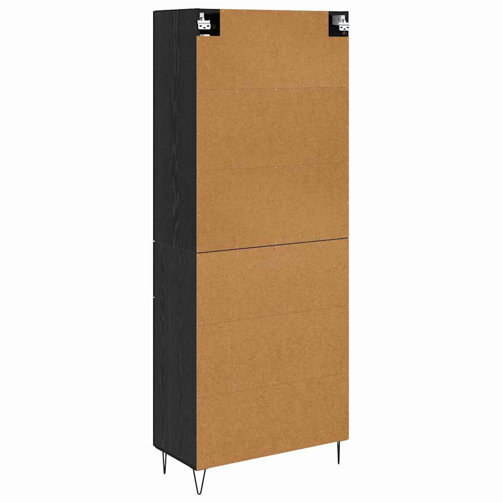Credenza Rovere Nero 69,5 x 34 x 90 cm Legno multistrato | homemem39