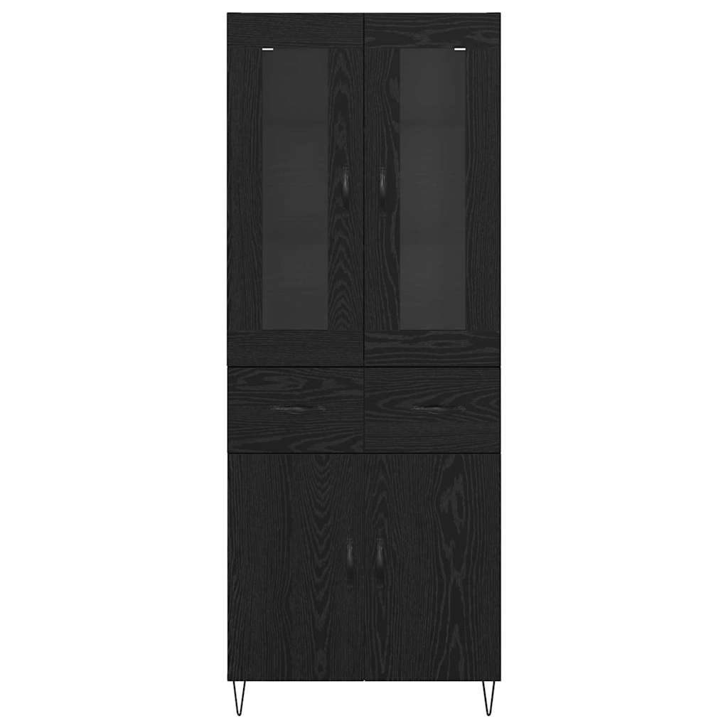Credenza Rovere Nero 69,5 x 34 x 90 cm Legno multistrato