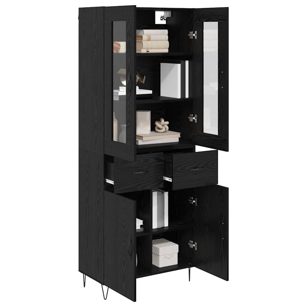 Credenza Rovere Nero 69,5 x 34 x 90 cm Legno multistrato