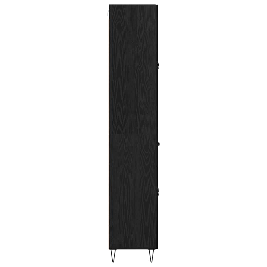Credenza Rovere Nero 69,5 x 34 x 90 cm Legno multistrato