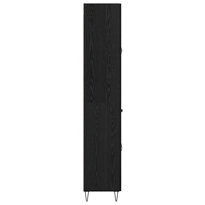 Credenza Rovere Nero 69,5 x 34 x 90 cm Legno multistrato