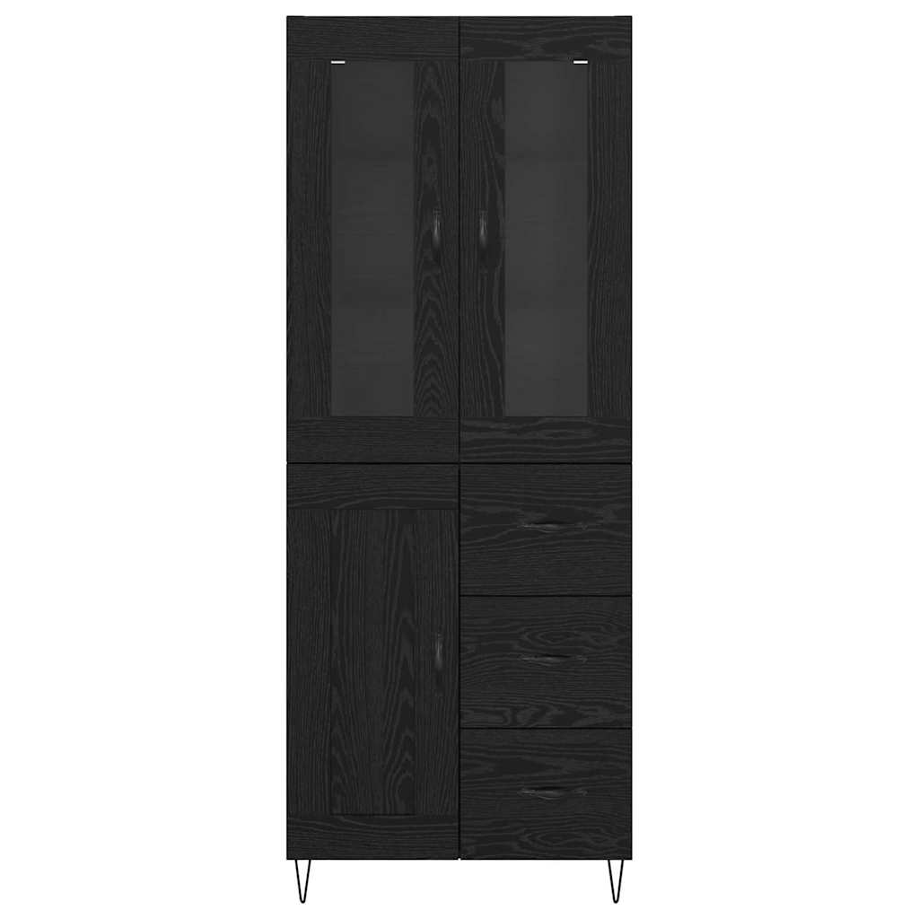 Credenza Rovere Nero 69,5 x 34 x 90 cm Legno multistrato