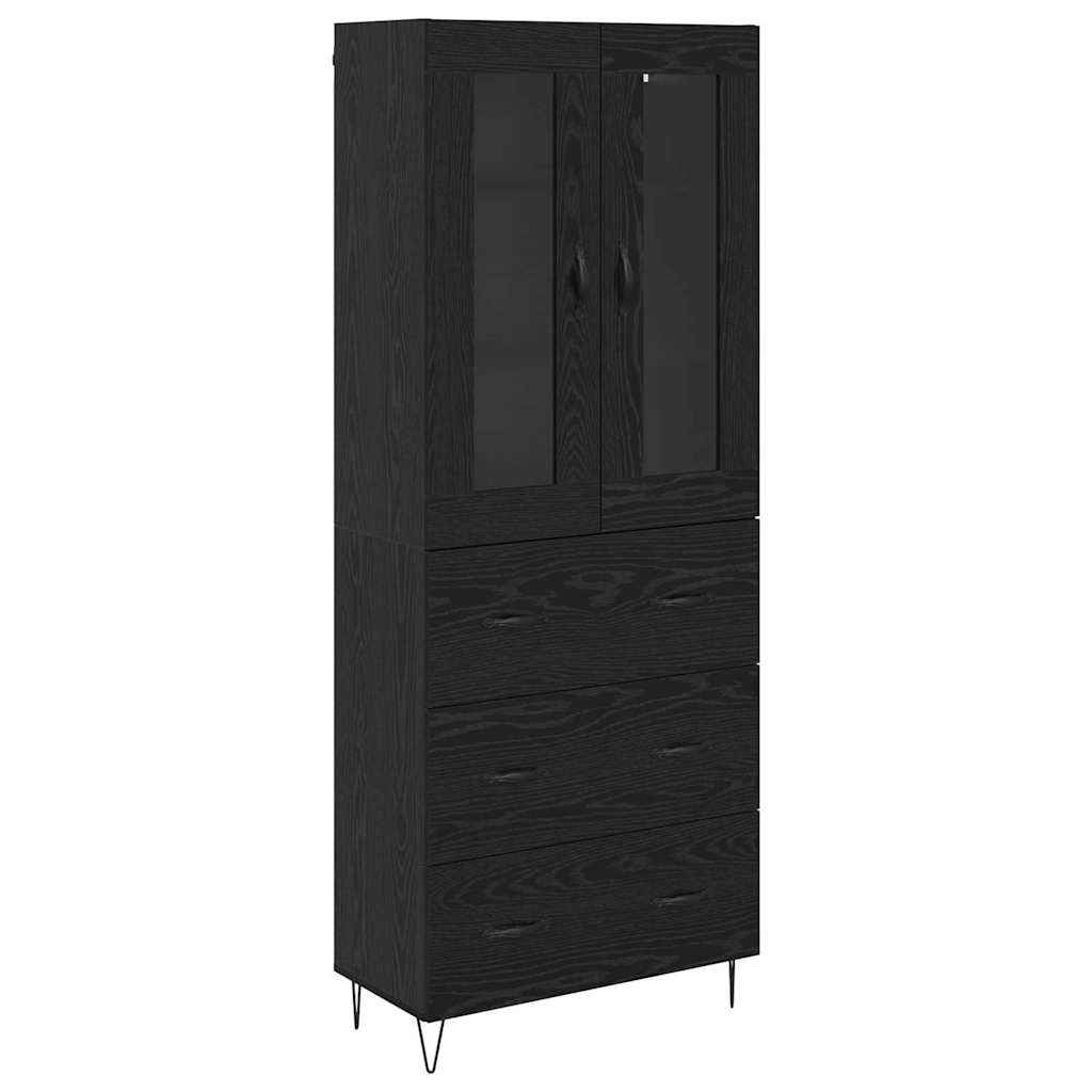 Credenza Rovere Nero 69,5 x 34 x 90 cm Legno multistrato