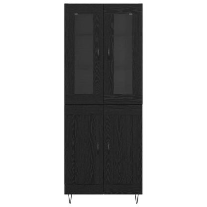 Credenza Rovere Nero 69,5 x 34 x 90 cm Legno multistrato