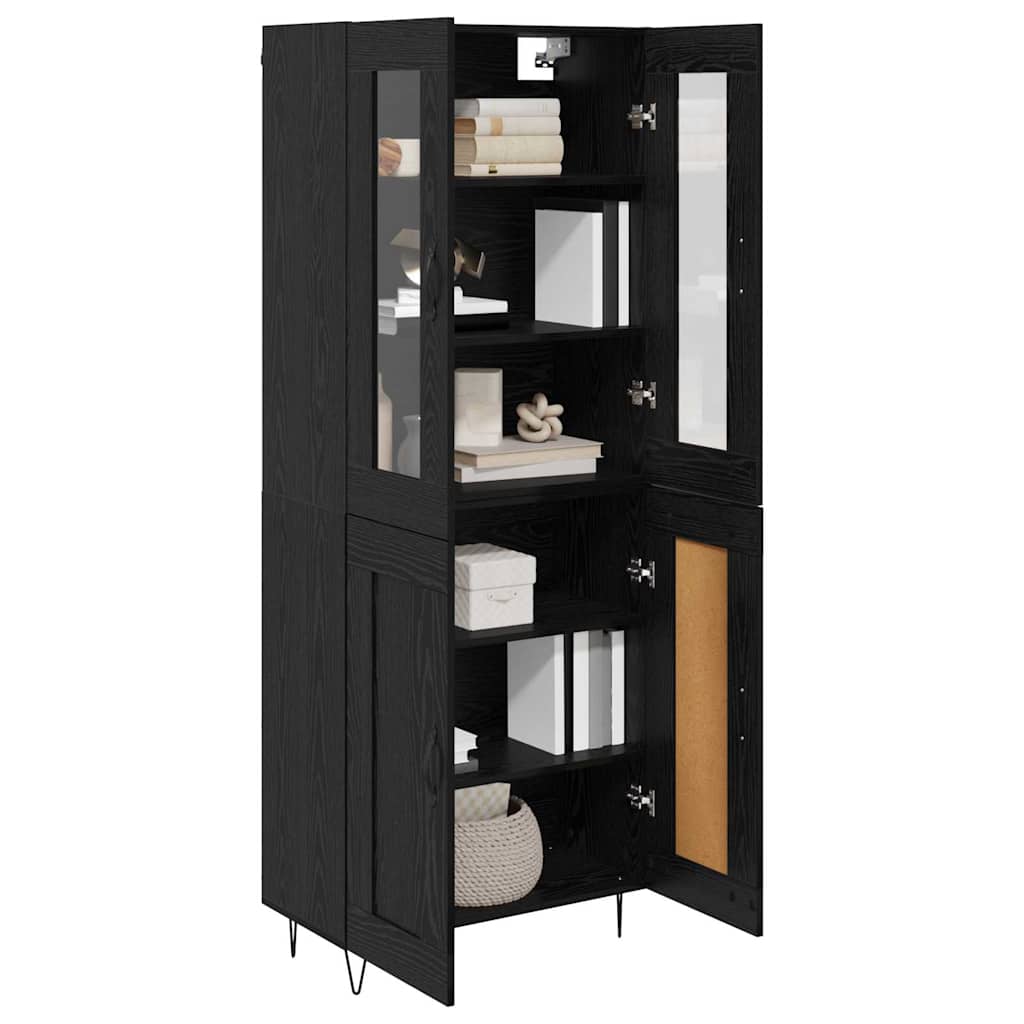 Credenza Rovere Nero 69,5 x 34 x 90 cm Legno multistrato