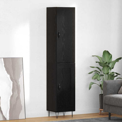 Credenza Rovere Nero 34,5 x 34 x 90 cm Legno multistrato