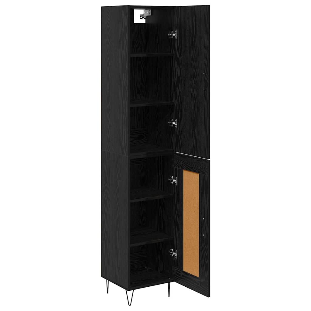 Credenza Rovere Nero 34,5 x 34 x 90 cm Legno multistrato