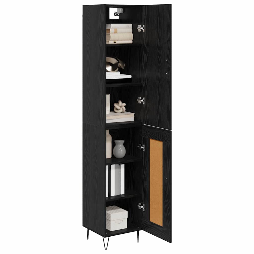 Credenza Rovere Nero 34,5 x 34 x 90 cm Legno multistrato