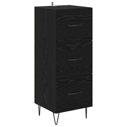 Credenza Rovere Nero 34,5 x 34 x 90 cm Legno multistrato