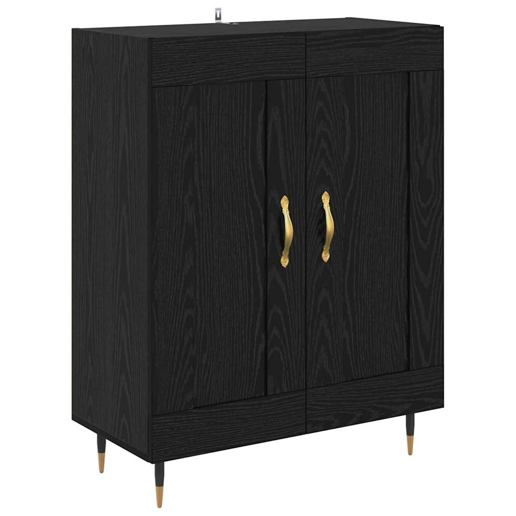 Credenza Rovere Nero 69,5 x 34 x 90 cm Legno multistrato