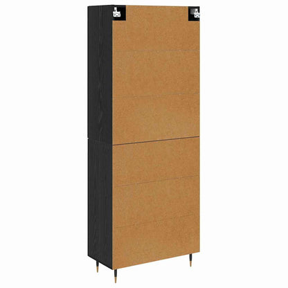Credenza Rovere Nero 69,5 x 34 x 90 cm Legno multistrato