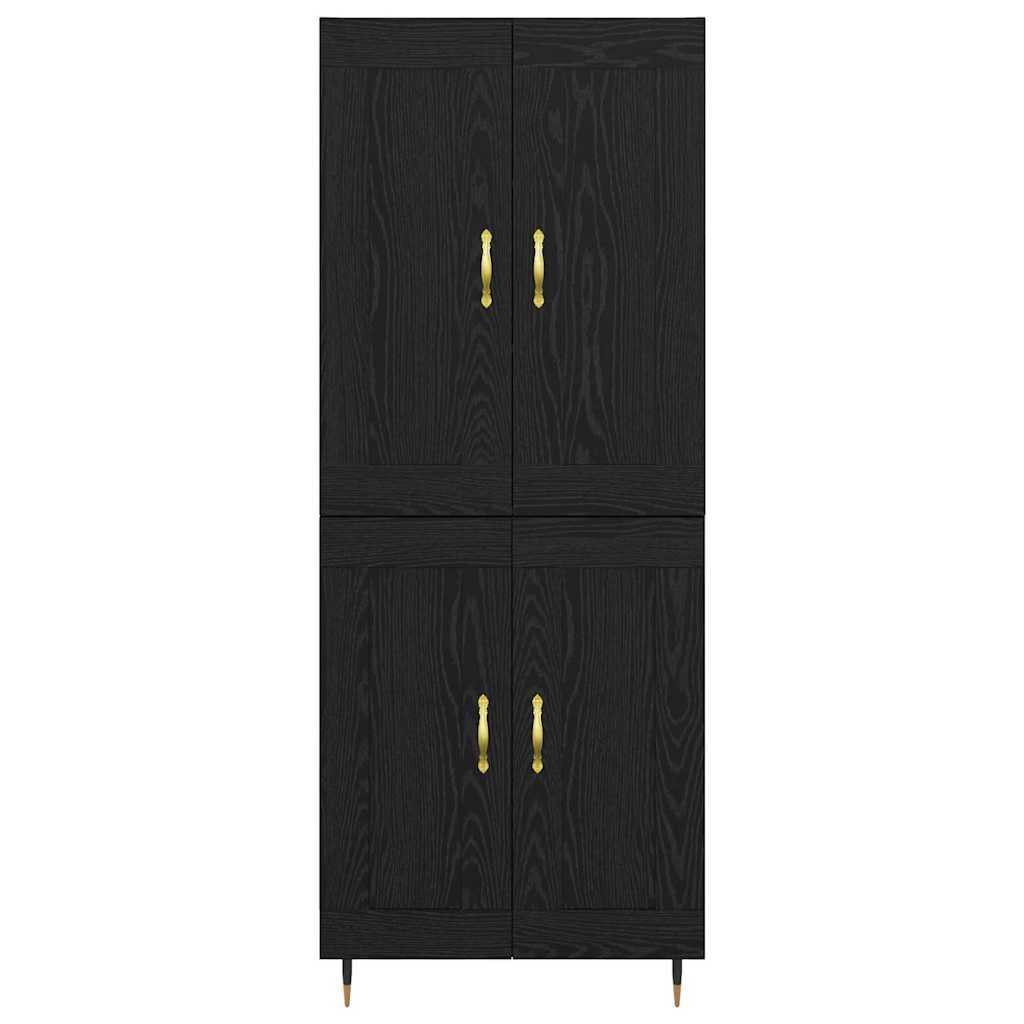 Credenza Rovere Nero 69,5 x 34 x 90 cm Legno multistrato