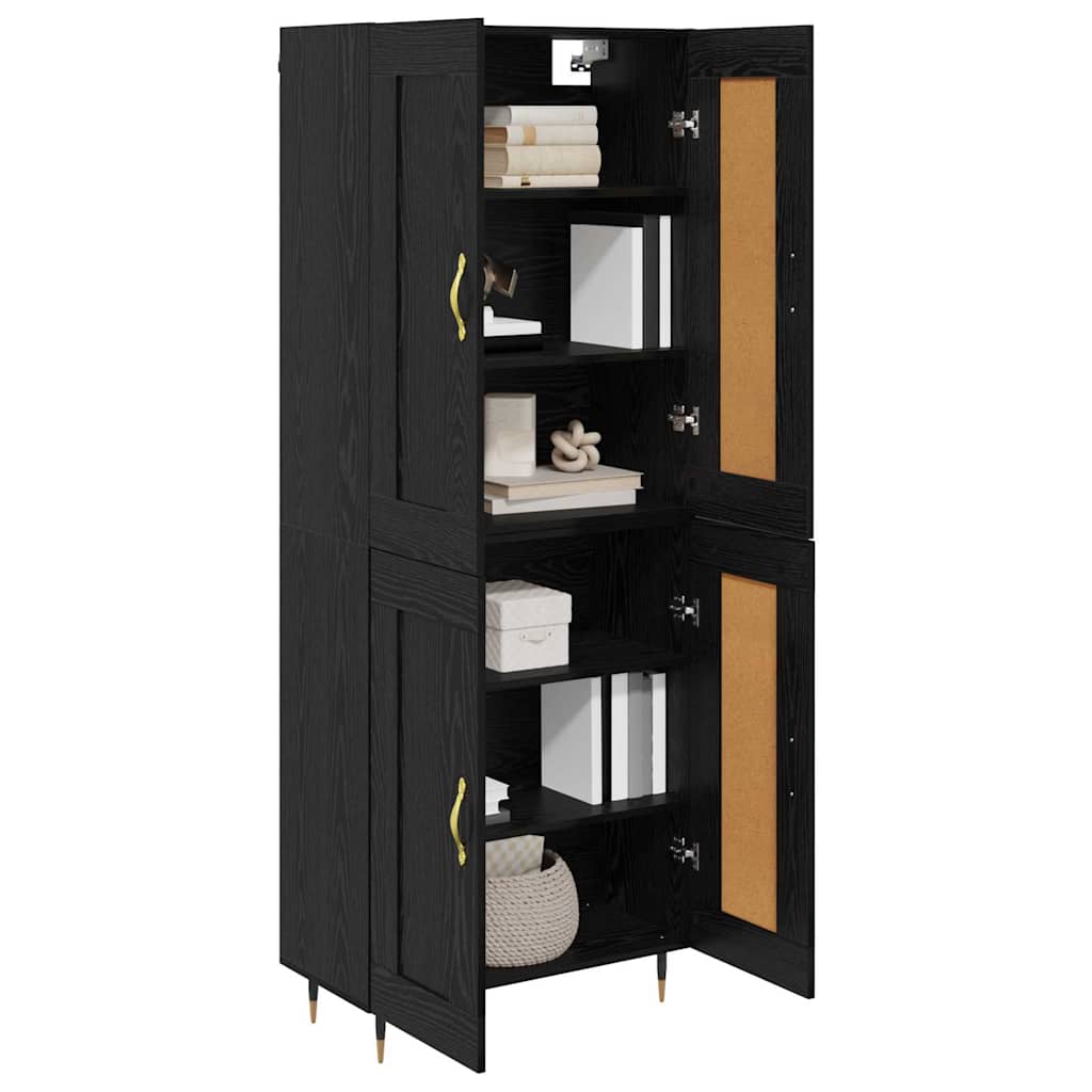Credenza Rovere Nero 69,5 x 34 x 90 cm Legno multistrato