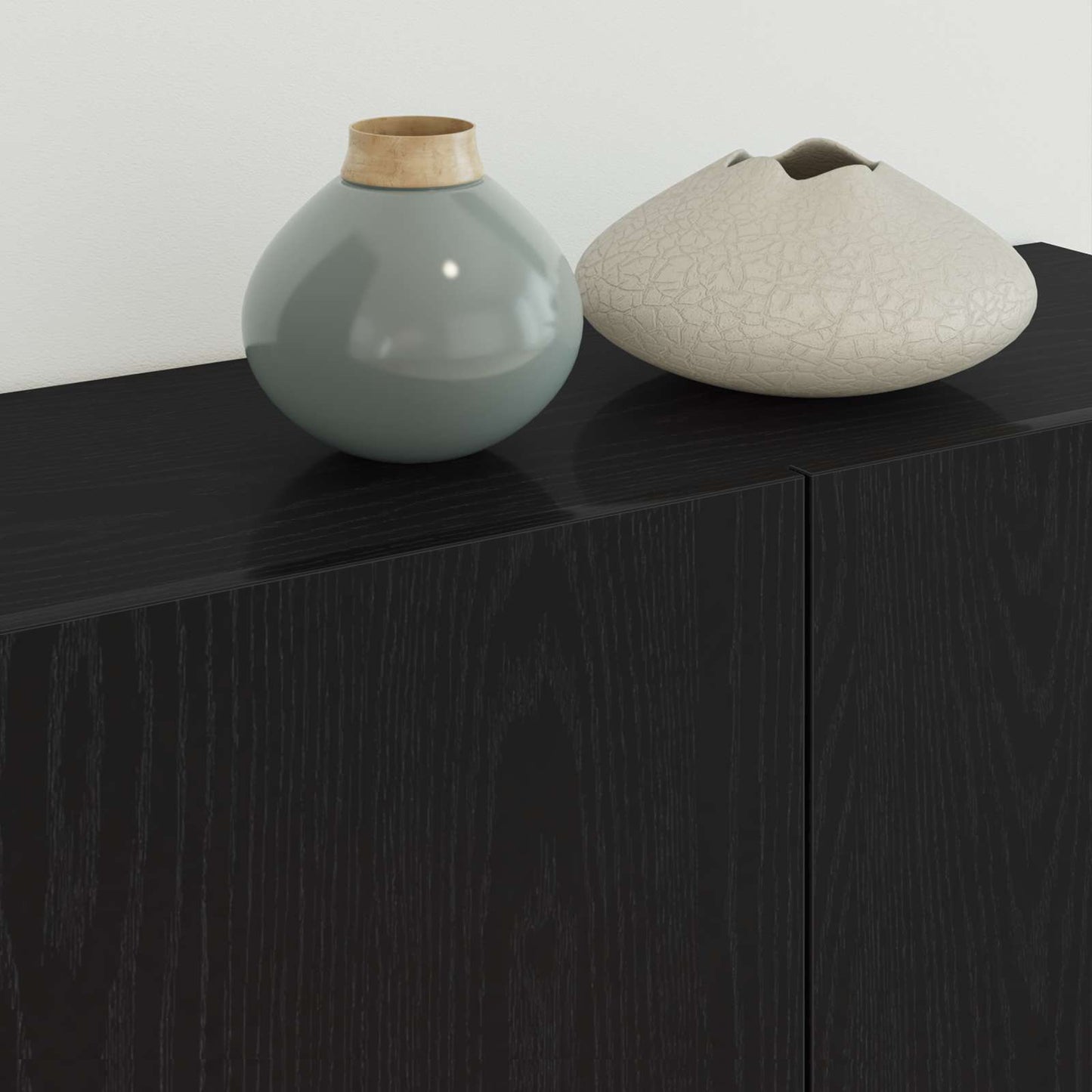 Mobile TV 4 pz Rovere Nero Legno ingegnerizzato | homemem39