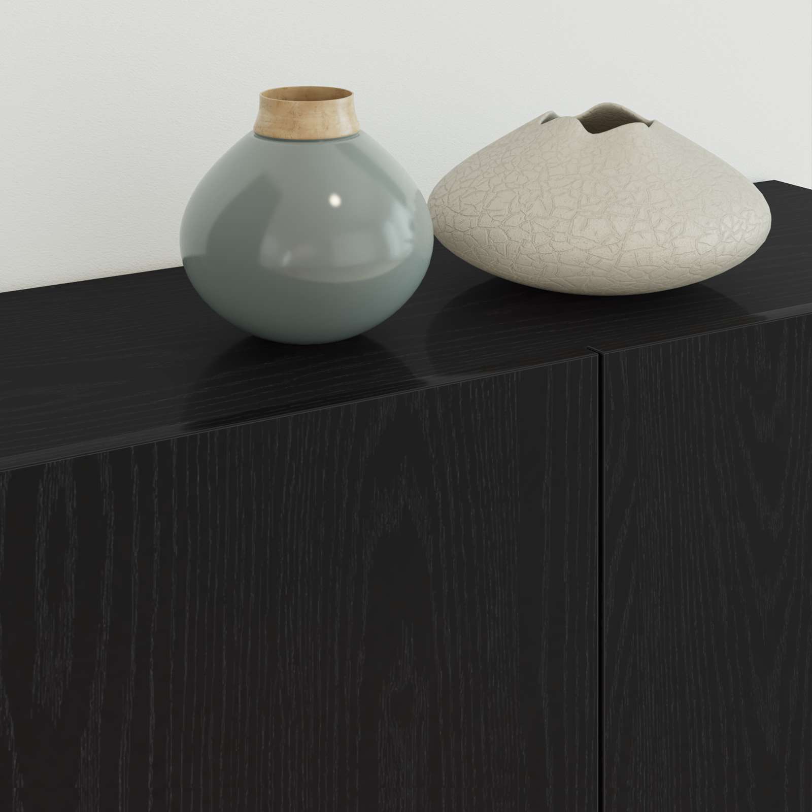 Mobile TV 4 pz Rovere Nero Legno ingegnerizzato | homemem39