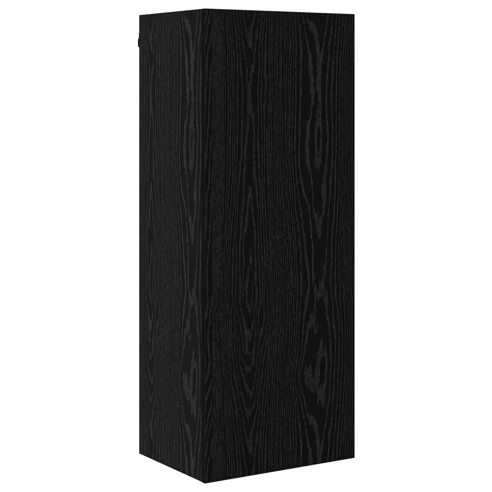 Unità TV da Parete 5 pz Rovere Nero Legno ingegnerizzato | homemem39