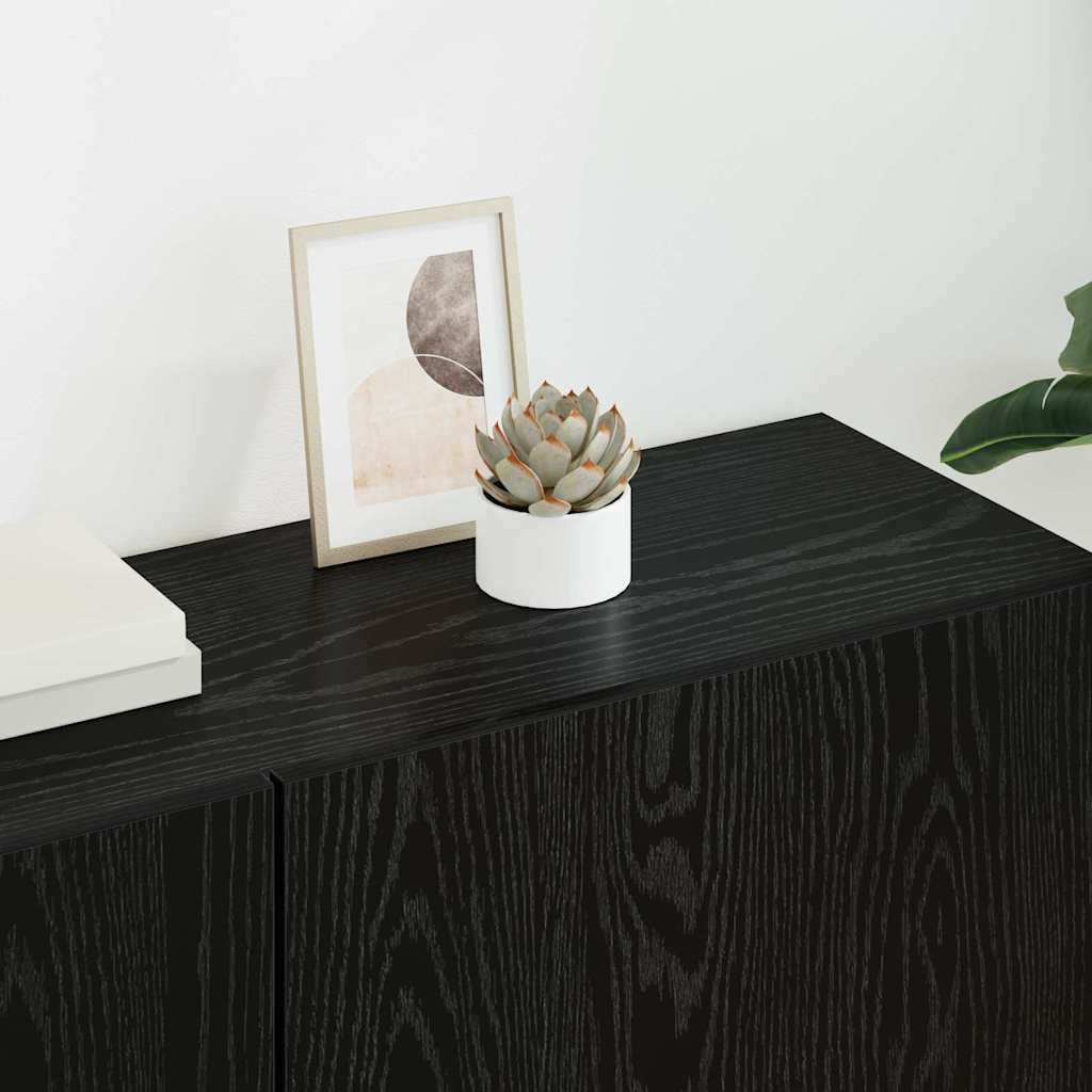 Unità TV da Parete 5 pcs Rovere nero Legno multistrato