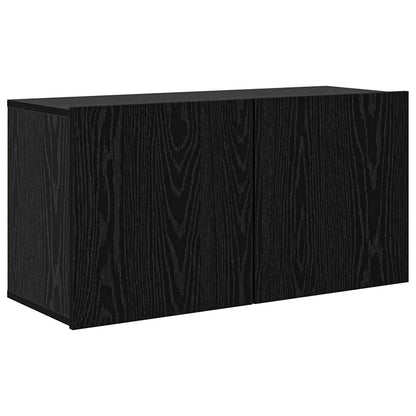 Unità TV da Parete 5 pcs Rovere nero Legno multistrato
