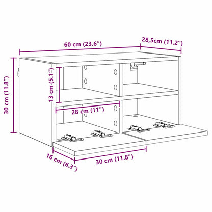 Unità per TV a Muro 4 pcs Legno vecchio Legno multistrato