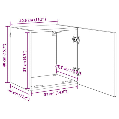 Unità per TV a Muro 4 pcs Rovere Nero Legno multistrato
