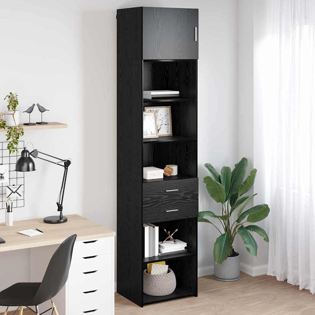 Credenza Rovere Nero 50 x 42,5 x 225 cm Legno multistrato | homemem39