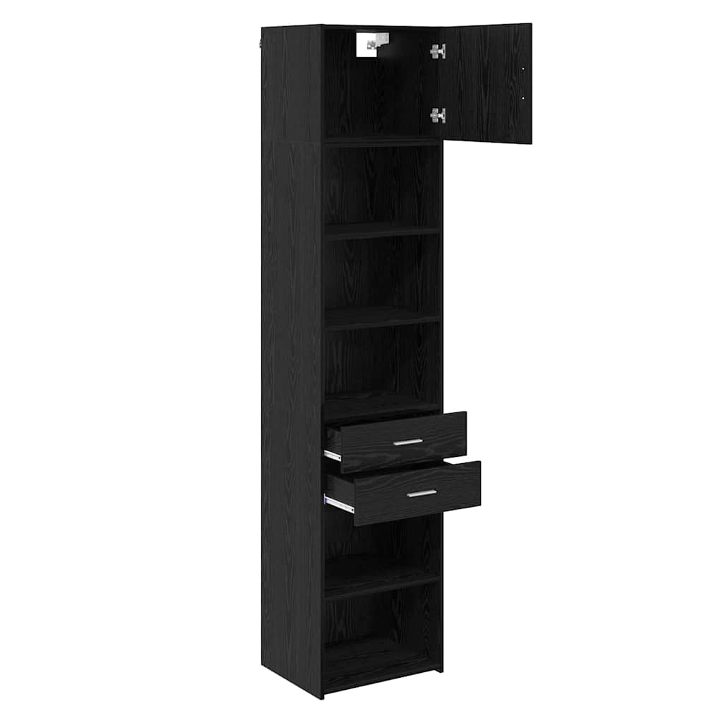 Credenza Rovere Nero 50 x 42,5 x 225 cm Legno multistrato | homemem39