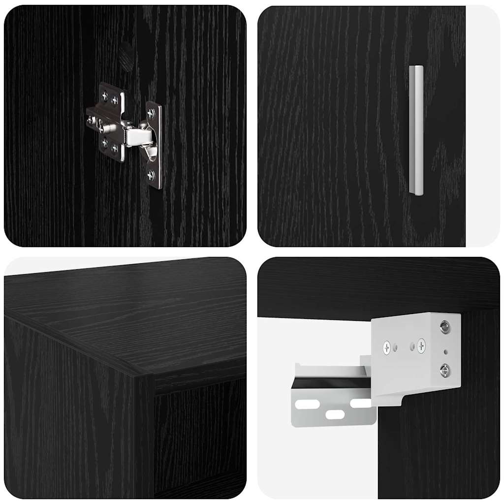 Armadio Rovere Nero 80 x 42,5 x 225 cm Legno multistrato | homemem39