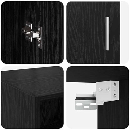 Armadio Rovere Nero 80 x 42,5 x 225 cm Legno multistrato | homemem39
