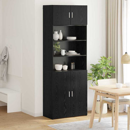 Armadio Rovere Nero 80 x 42,5 x 225 cm Legno multistrato | homemem39