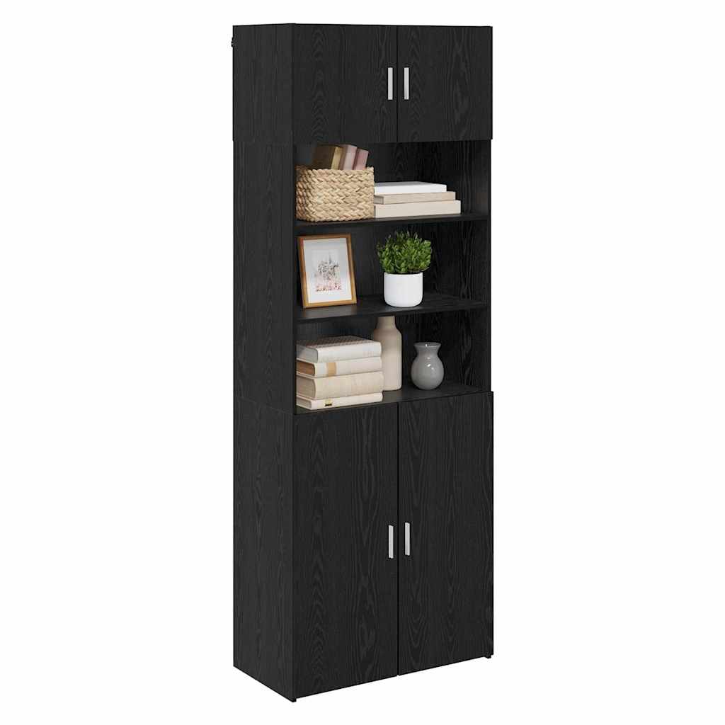 Armadio Rovere Nero 80 x 42,5 x 225 cm Legno multistrato | homemem39