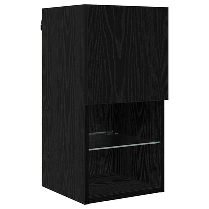 Unità per TV a Muro 8 pcs Rovere Nero Legno multistrato