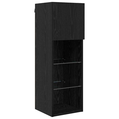 Unità per TV a Muro 5 pcs Rovere Nero Legno multistrato