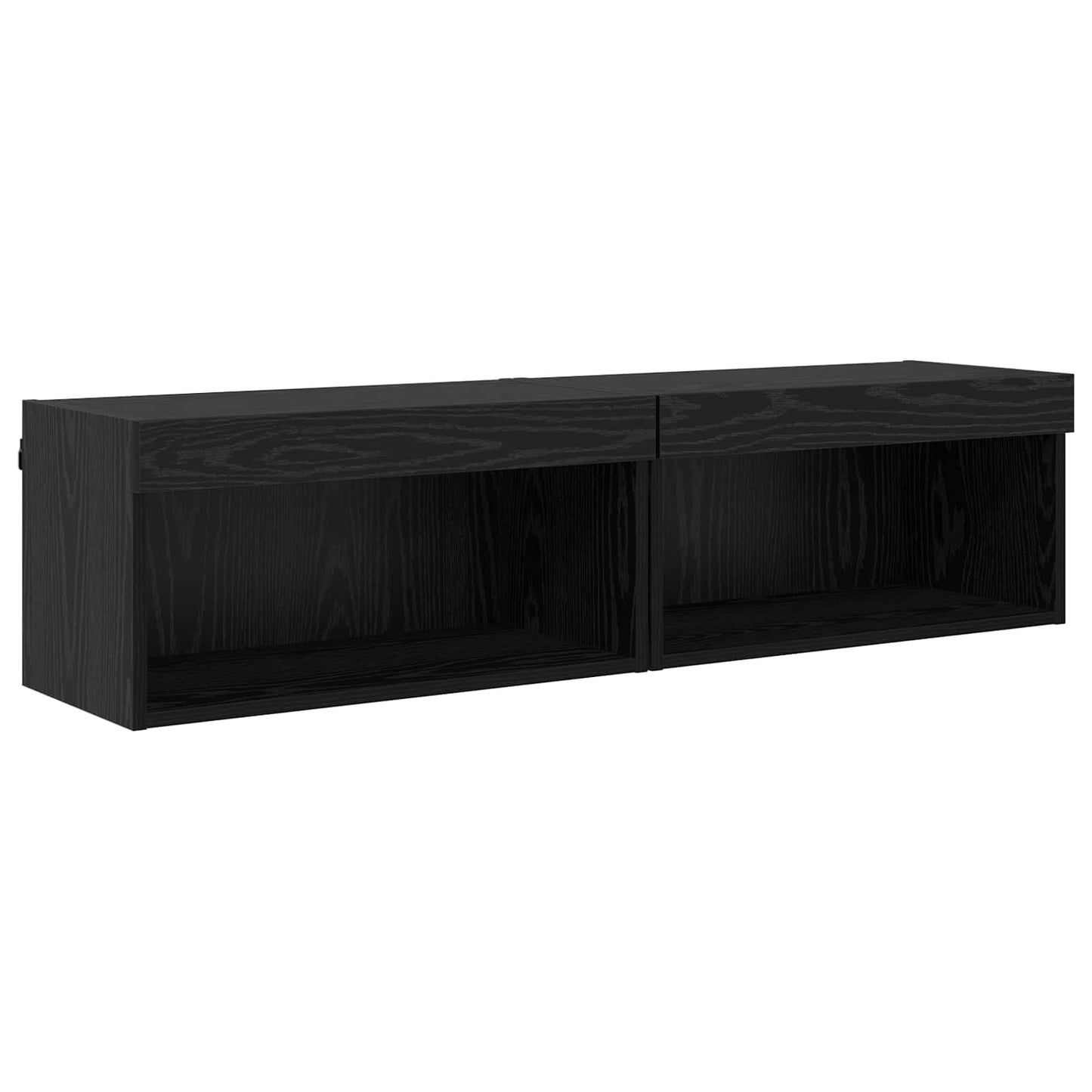 Unità TV da Parete 6 pcs Rovere Nero Legno multistrato