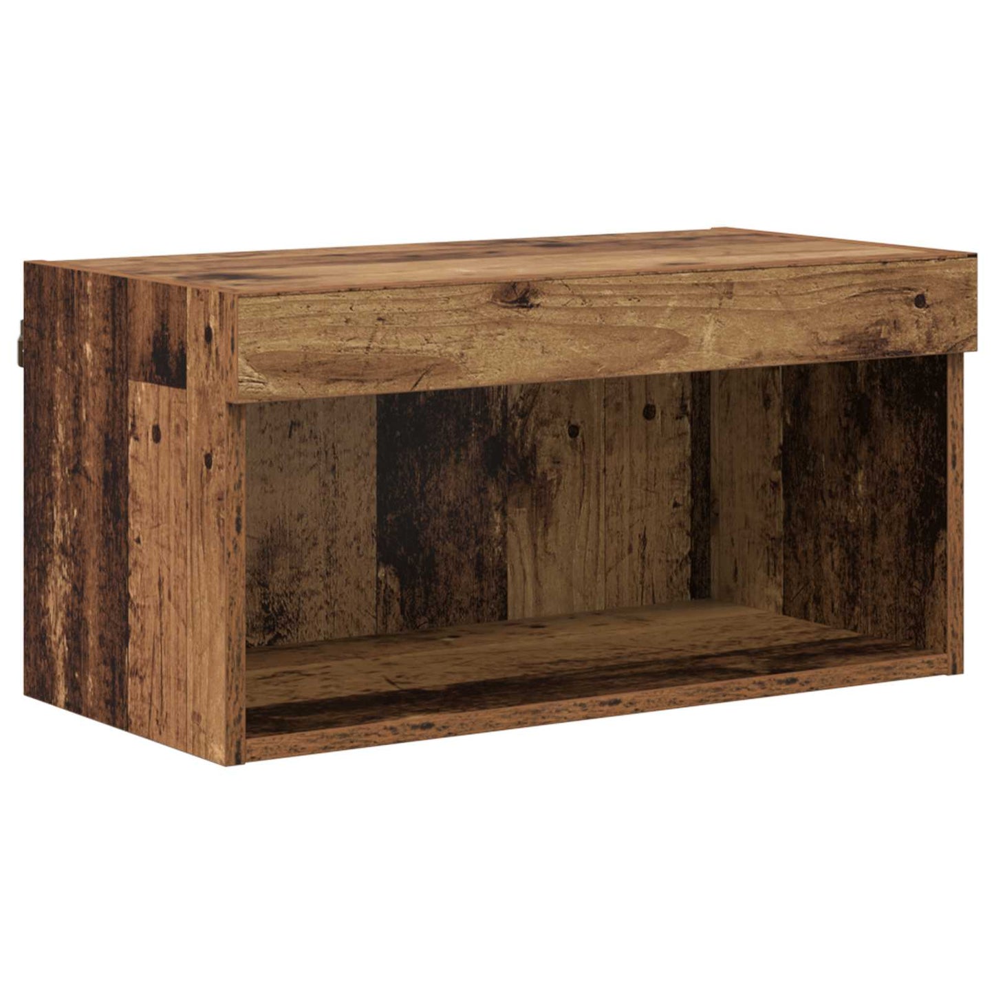 Mobile TV con luci a strisce a LED 8 pcs Legno vecchio Vetro