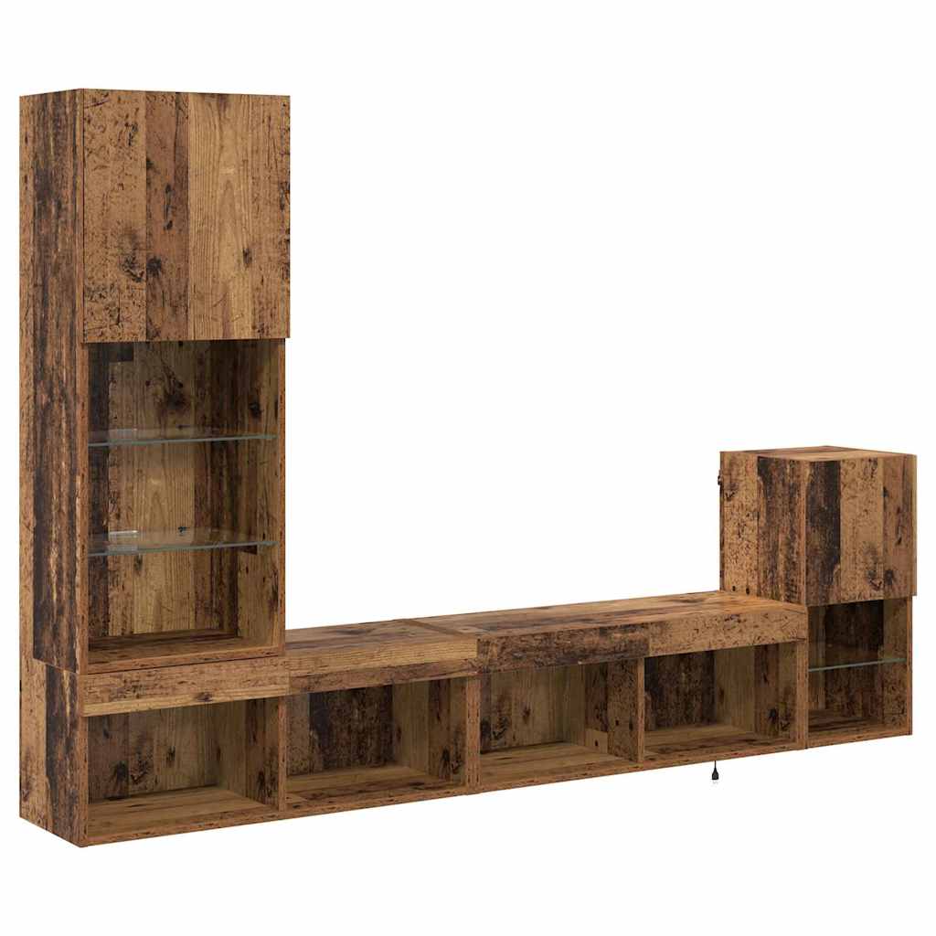 Unità per TV a Muro Legno vecchio Legno multistrato