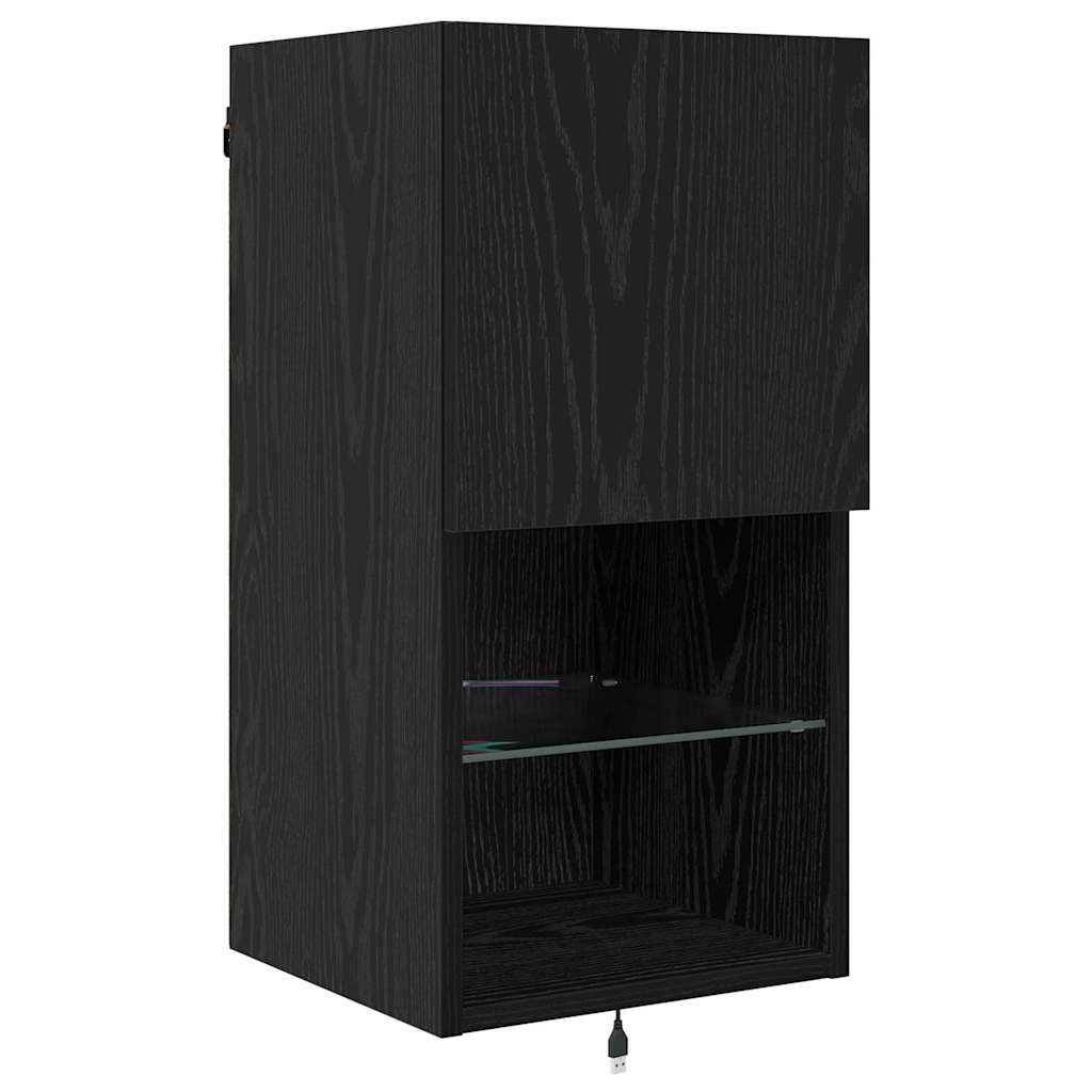 Unità per TV a Muro Rovere Nero Legno multistrato