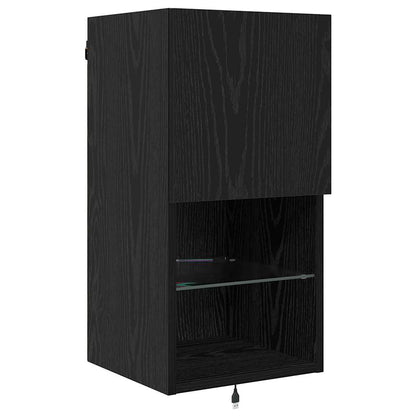 Unità per TV a Muro Rovere Nero Legno multistrato