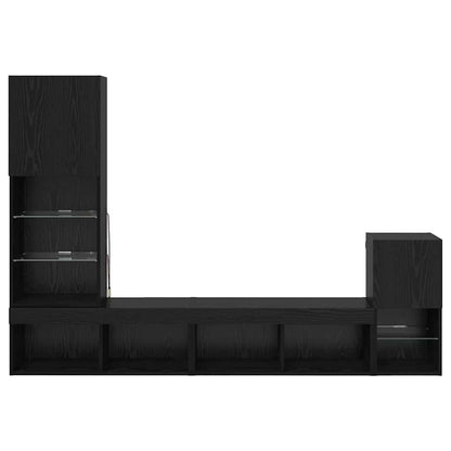 Unità per TV a Muro Rovere Nero Legno multistrato