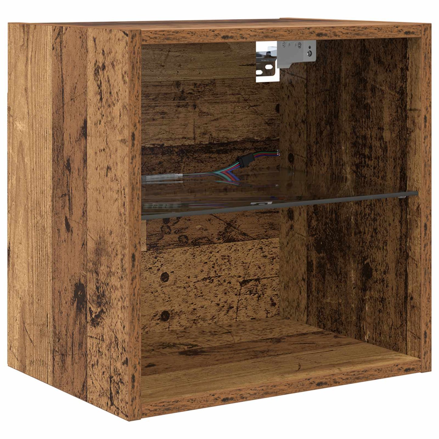 Unità a muro per TV con LED 5 pcs Legno vecchio Legno multistrato