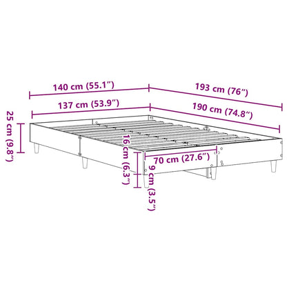 Struttura del letto Sonoma 137 x 190 cm Legno multistrato | homemem39