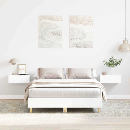 Struttura del letto Bianco 137 x 190 cm Legno multistrato | homemem39