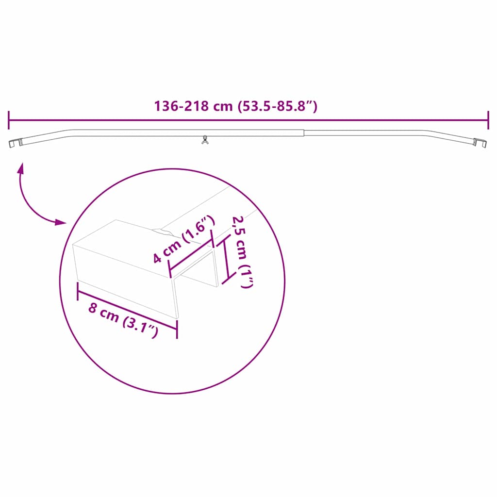 Supporto per teloni per rimorchi 2 pz Argento 136-218 cm | homemem39
