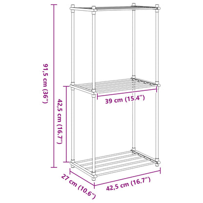 Mensola di Stoccaggio Bianco 42.5 x 27 x 91.5 cm Alluminio