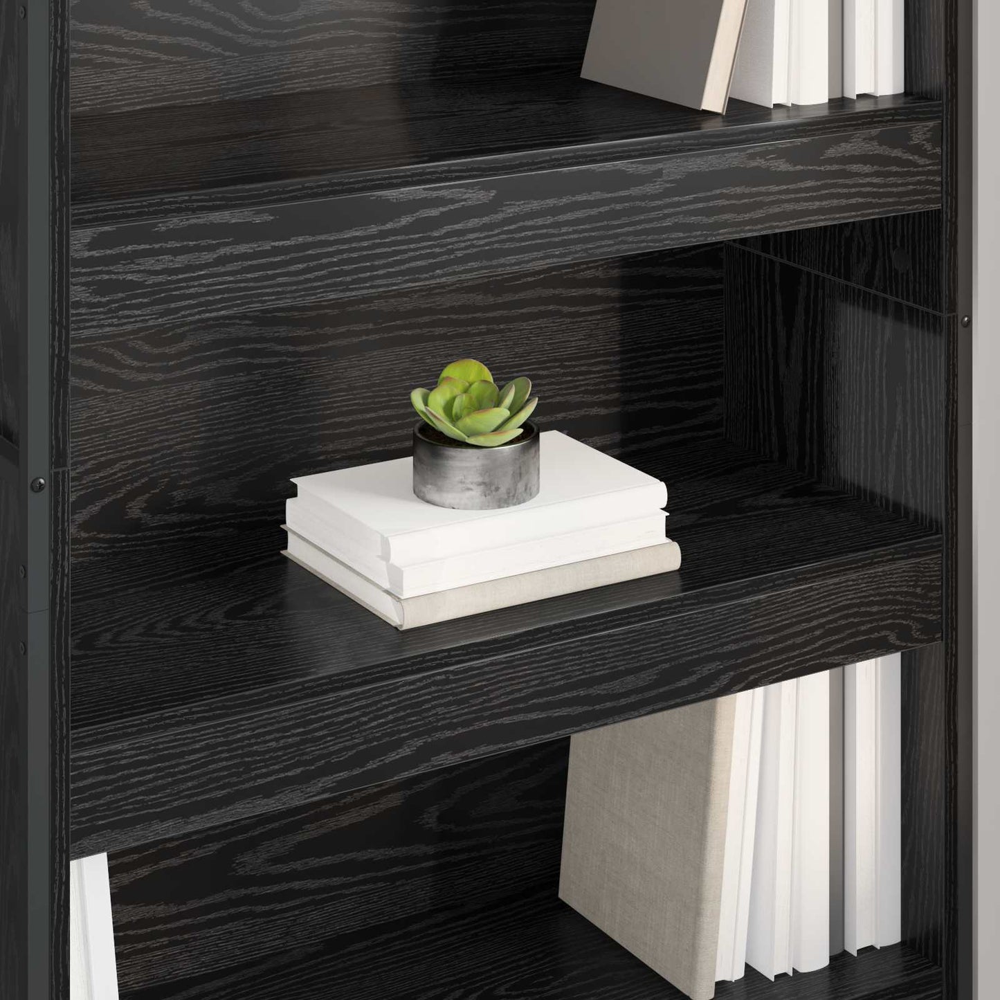 Armadio per Libri 2 pcs Rovere Nero 80 x 30 x 155 cm