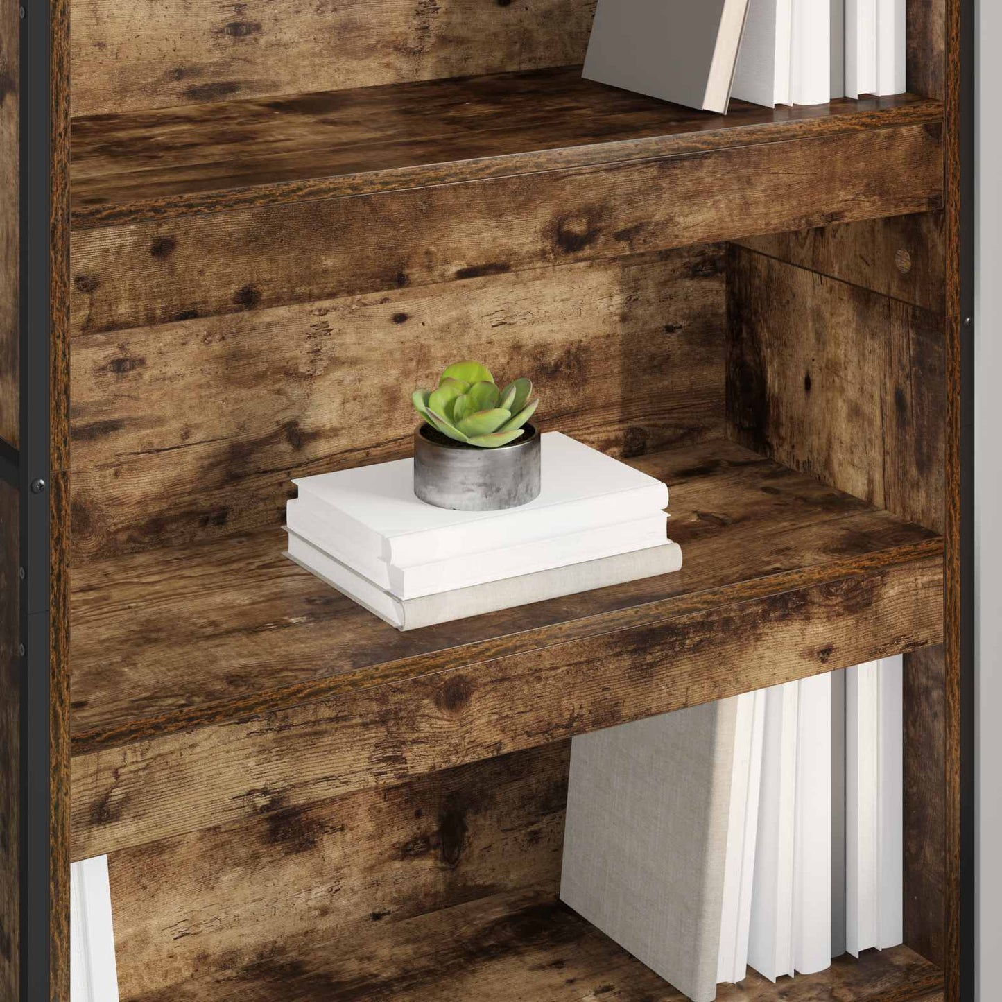 Armadio per Libri 2 pcs Quercia Fumosa 80 x 30 x 155 cm